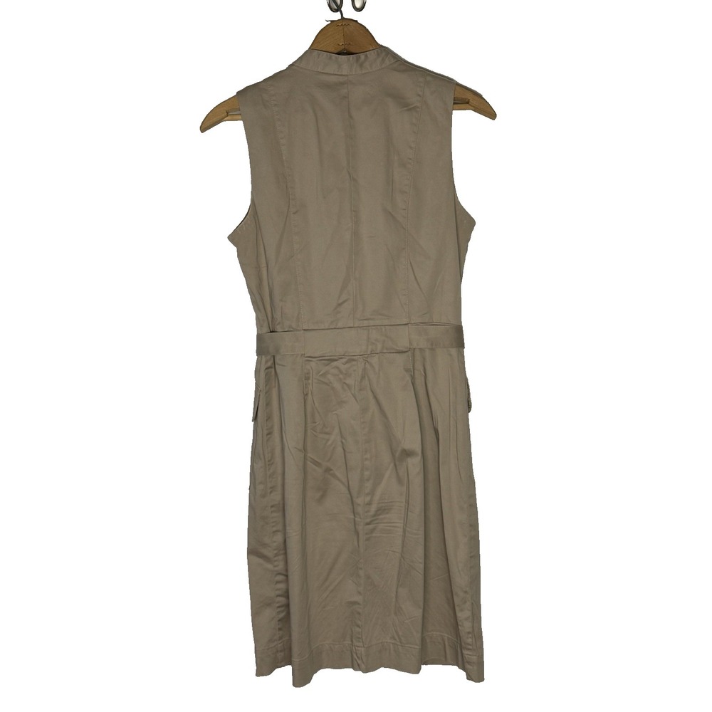 Banana Republic Khaki Dress Button Up, Belted, Sleeveless size 4 - Picture 2 of 4